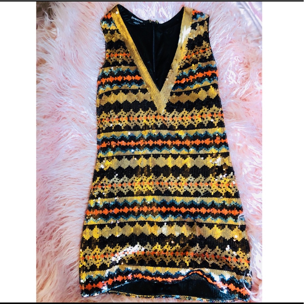 Bebe Sequined shift dress
